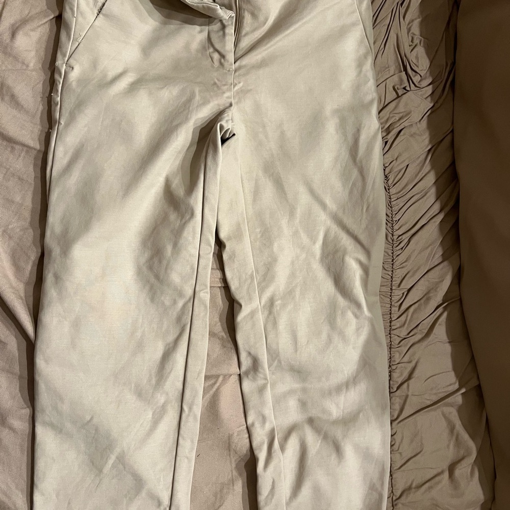 LOFT Women Cream Ankle Pants